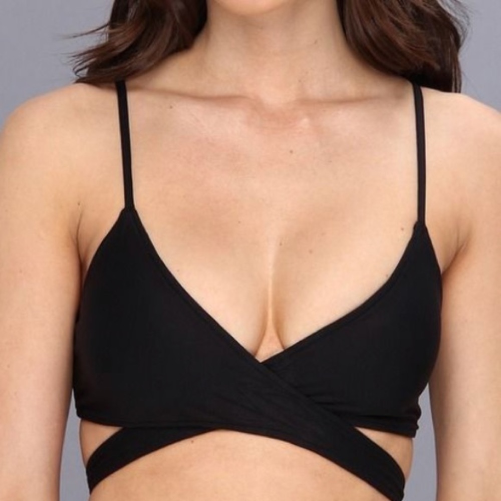L SPACE black bikini wrap top